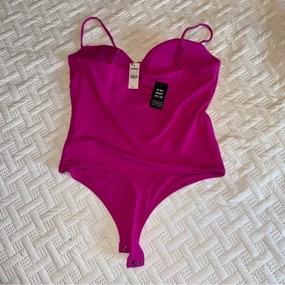 Express Hot Pink Bodysuit - Picture 2 of 3